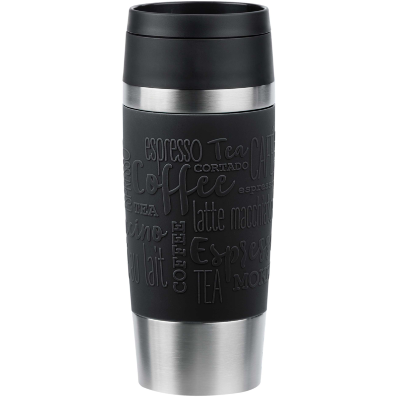 Emsa TRAVEL MUG Classic Thermobecher, schwarz/edelstahl, 0,36 Liter