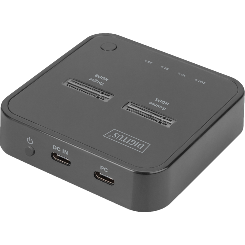 Digitus Dual M.2 NVM SSD Docking Station Dockingstation, schwarz, USB-C, M2 SSD