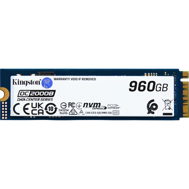 Kingston DC2000B 960 GB SSD, PCIe 4.0 x4, NVMe, M.2 2280