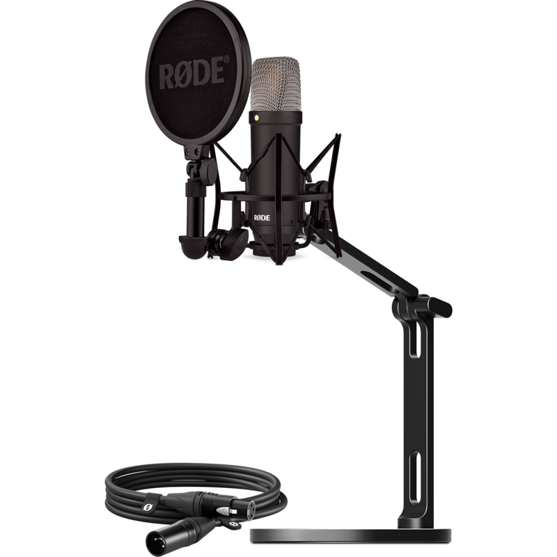 Rode Microphones NT1 Signature +XLR-Kabel+Desktop Studio Arm Mikrofon, schwarz