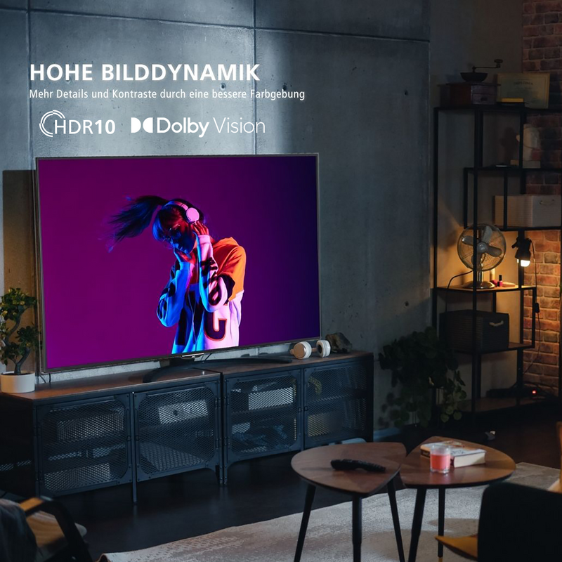 JVC LT-50VD3555 LED-Fernseher, schwarz, UltraHD/4K, Triple Tuner, VIDAA TV