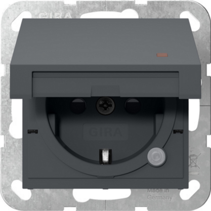 Gira Schutzkontaktsteckdose Typ F 16 Ampere 250 Volt mit Klappdeckel und
