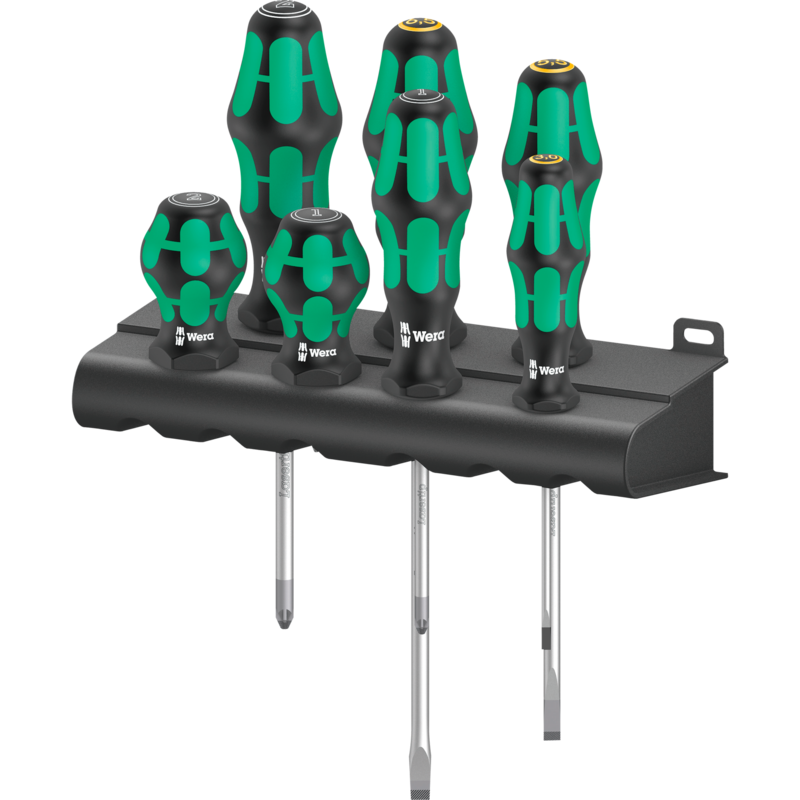 Wera 300/7 Mix 2 Schraubendreher-Satz Kraftform Plus, schwarz/grün, 7-teilig