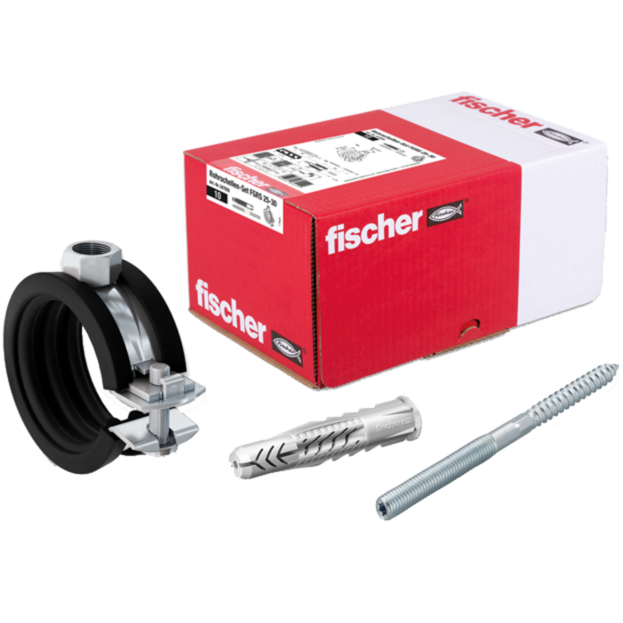 fischer Rohrschellen-Set FGRS 25-30, mit Dübel Schelle, 10 Stück