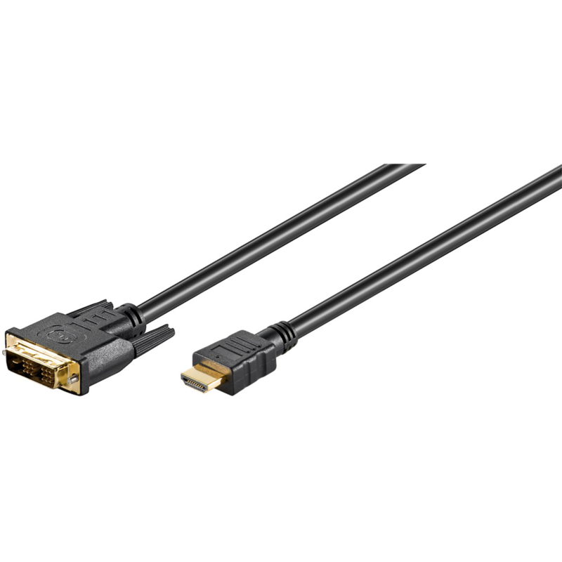 goobay Adapterkabel DVI-D Stecker > HDMI Stecker Kabel, schwarz, 3 Meter