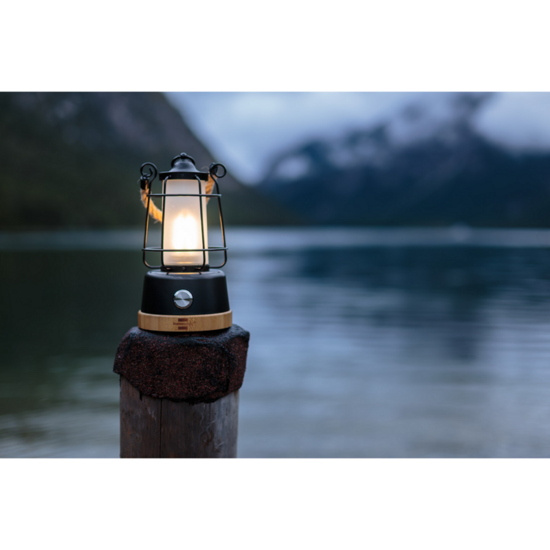 Brennenstuhl Akku Campinglampe CAL 1 AC LED-Leuchte, schwarz/holz