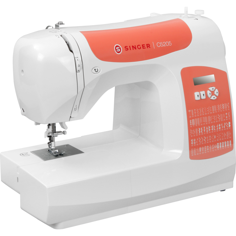 Singer C5205 Nähmaschine, weiß/orange