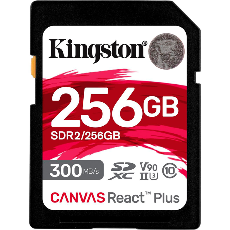 Kingston Canvas React Plus 256 GB SDXC Speicherkarte, schwarz, UHS-II U3, Class