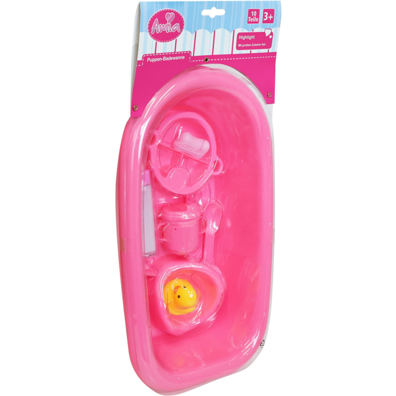 Puppen-Badewanne mit Zubehör-Set Puppenzubehör