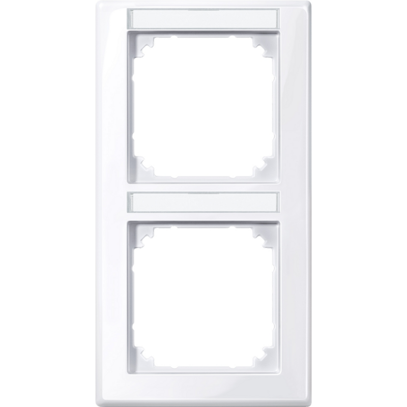 Merten Rahmen 2-fach mit Beschriftungsträger, glänzend, Typ 470225, weiß