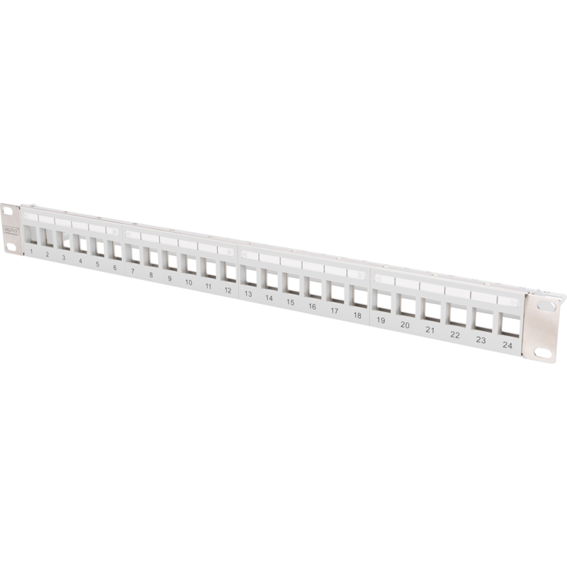 Digitus Modulares Patchpanel, 24-Port, unbestückt, grau, 1 HE, für