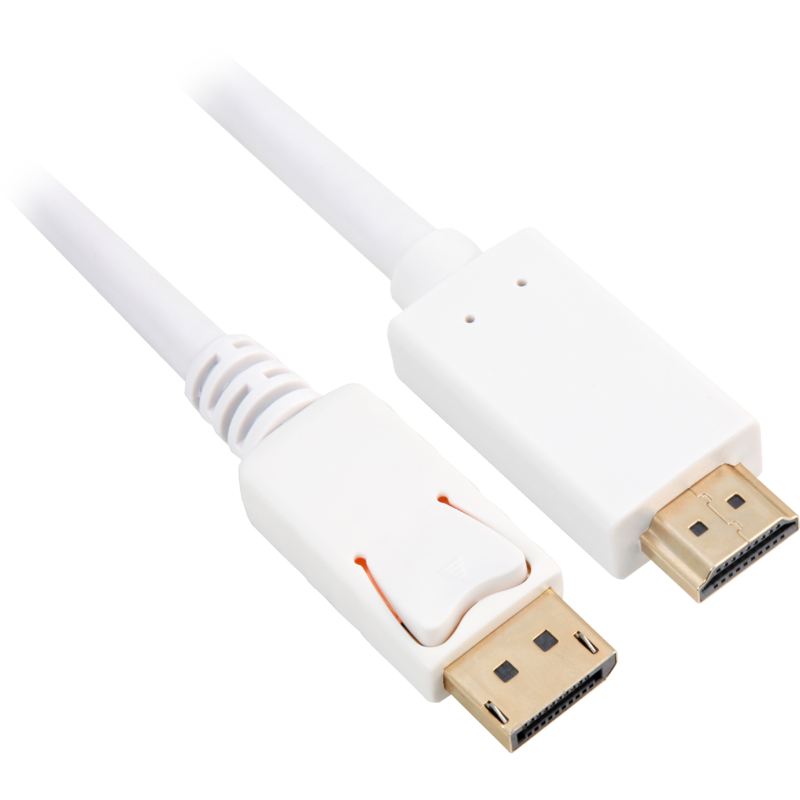 Sharkoon Adapterkabel Displayport 1.2 > HDMI 4K, weiß, 3 Meter