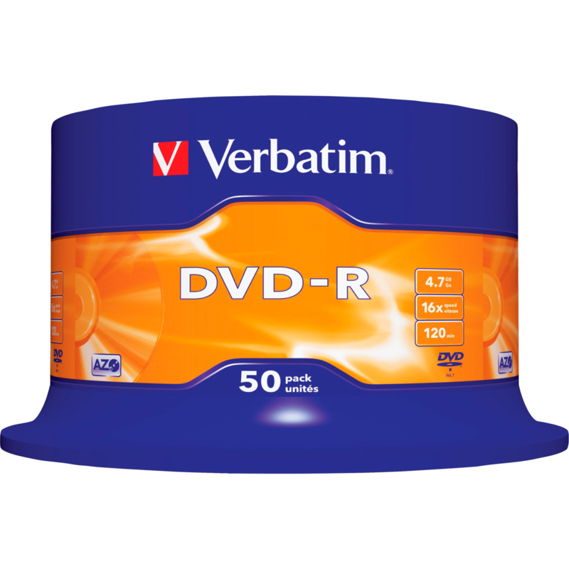 Verbatim DVD-R 4,7 GB DVD-Rohlinge, 16fach, 50 Stück