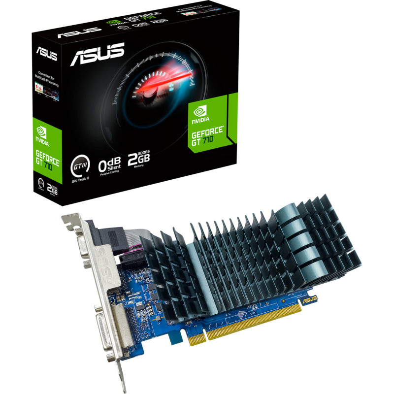 ASUS GeForce GT710-SL-2GD5-BRK-EVO Grafikkarte, passiv gekühlt