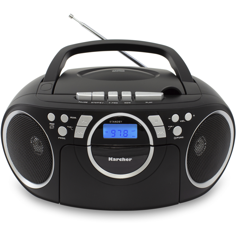 Karcher RR 5042-B Radio, schwarz, CD-Player, Kassettenplayer, UKW-Radio, AUX