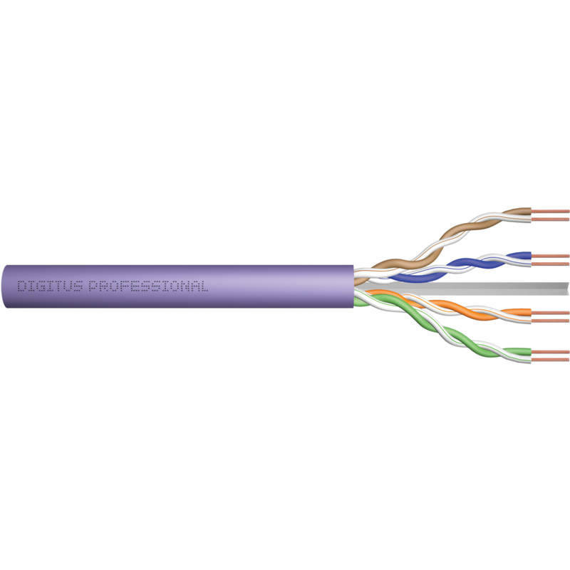 Digitus Professional Cat.6 U/UTP Verlegekabel simplex, Cca Kabel, violett, 305