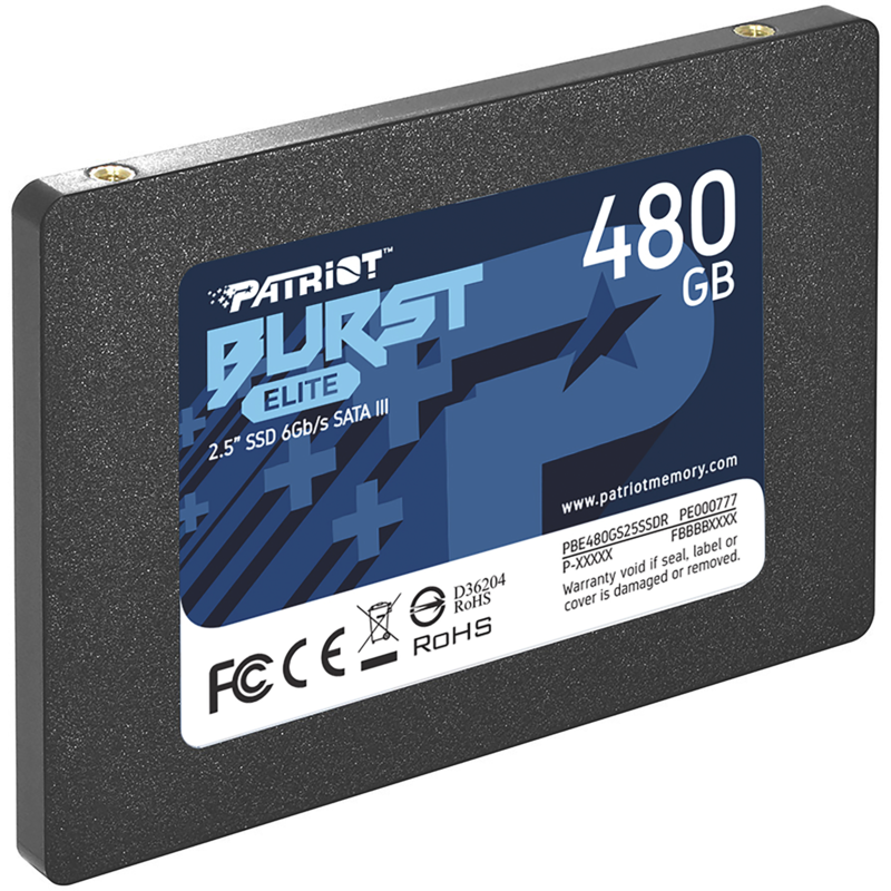 Patriot Burst Elite 480 GB SSD, schwarz, SATA 6 Gb/s, 2,5"