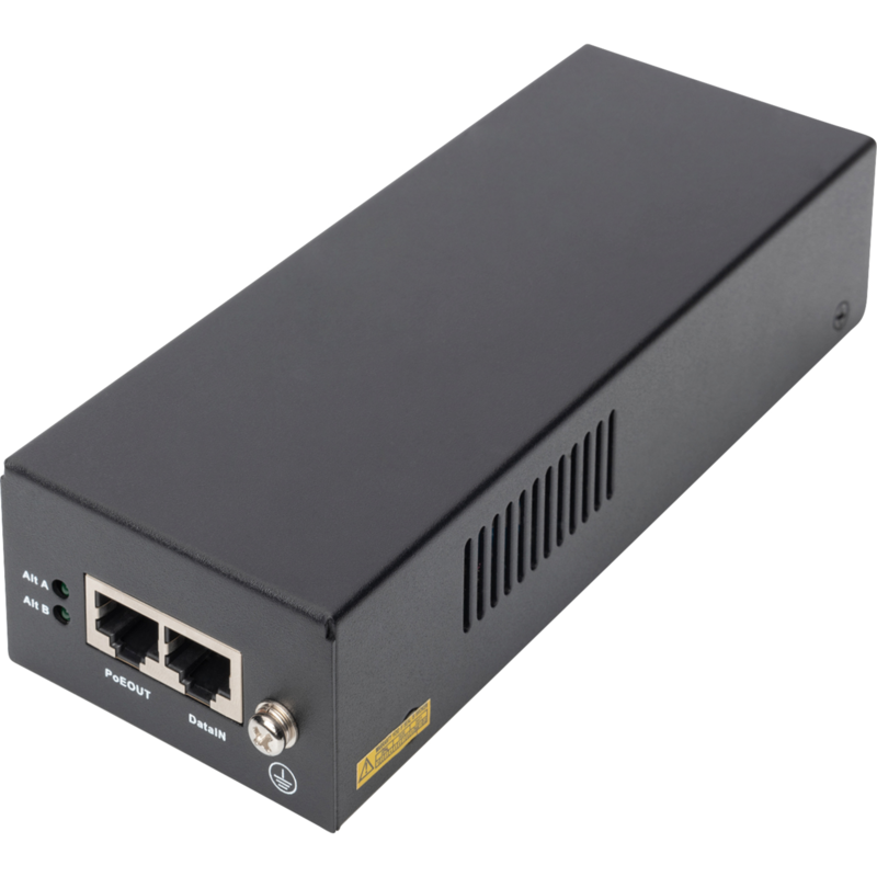 Digitus Gigabit Ethernet PoE++ Injektor, 802.3bt, 85 W PoE-Injektor, schwarz
