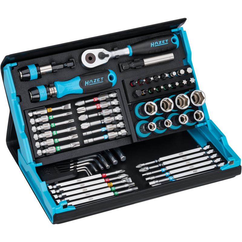 Hazet SmartCase Steckschlüssel- und Bit-Satz 2200SC-32, 59-teilig, schwarz/blau