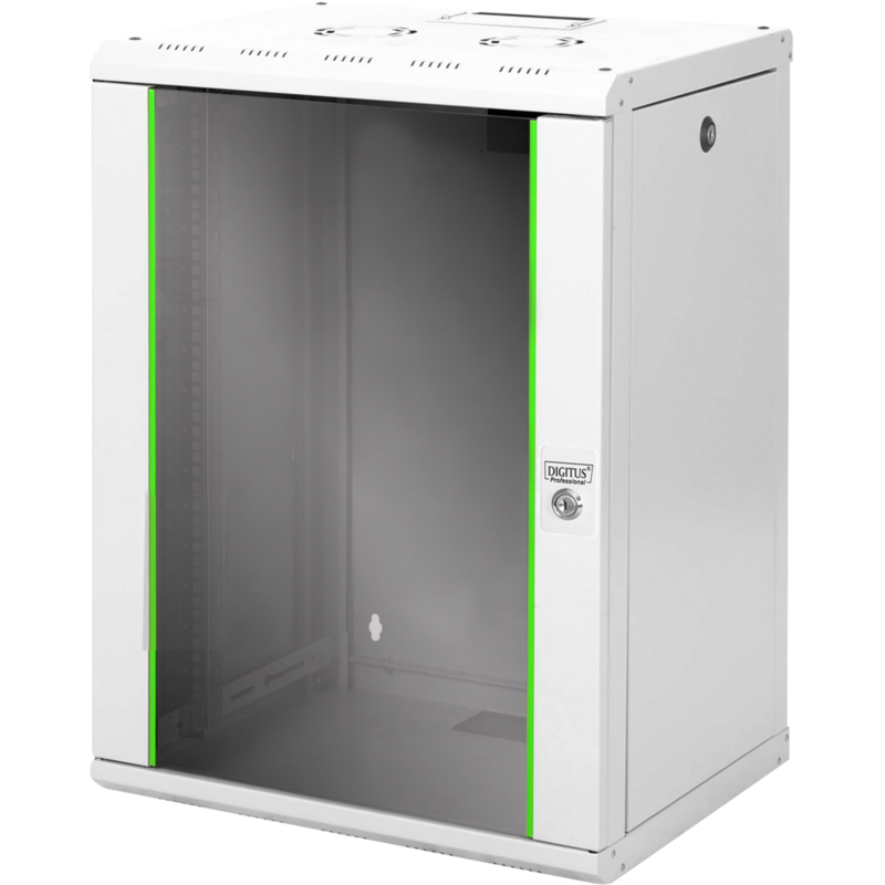Digitus 483-mm-Wandschrank, 16 HE IT-Schrank, hellgrau, 16 Höheneinheiten