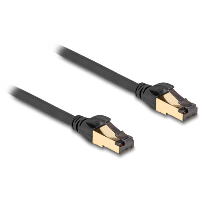 DeLOCK RJ-45 Netzwerkkabel Cat.6a S/FTP, mit Cat.7 Rohkabel Kabel, schwarz, 1