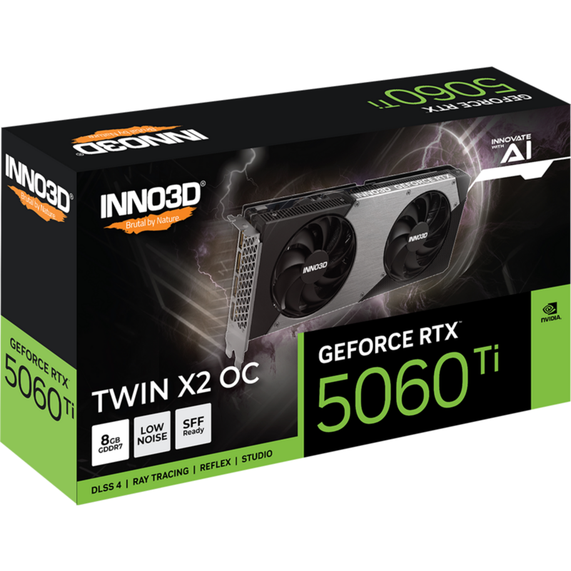 INNO3D GeForce RTX 5060 Ti TWIN X2 OC 8GB Grafikkarte, DLSS 4, 3x DisplayPort