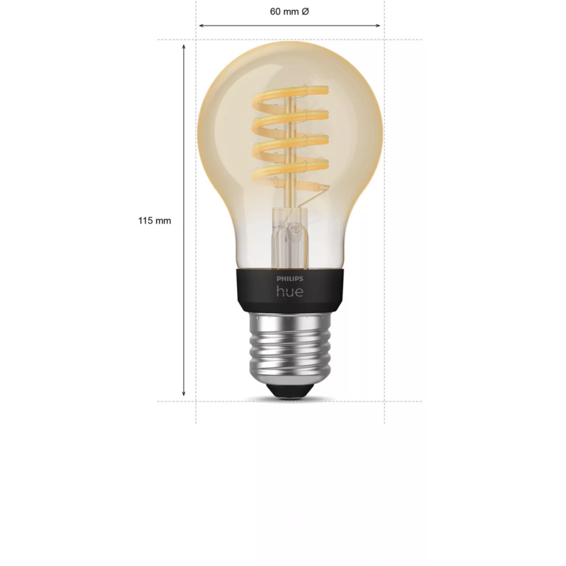 Philips HUE White Ambiance Filament Lampe E27 A60 Dreierpack 550 LED-Lampe