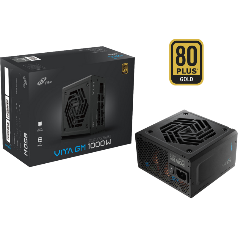 FSP VITA GM 1000W PC-Netzteil, schwarz, 1x 12-Pin High Power GPU, 4x PCIe