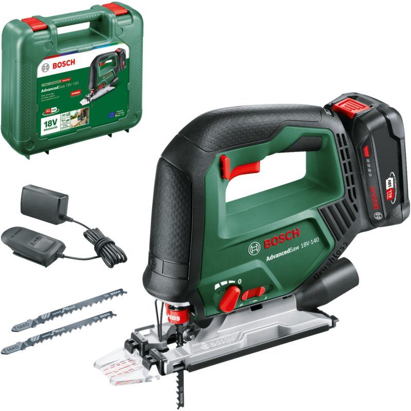 Bosch Heimwerken & Garten Akku-Stichsäge AdvancedSaw 18V-140, grün, Li-Ionen