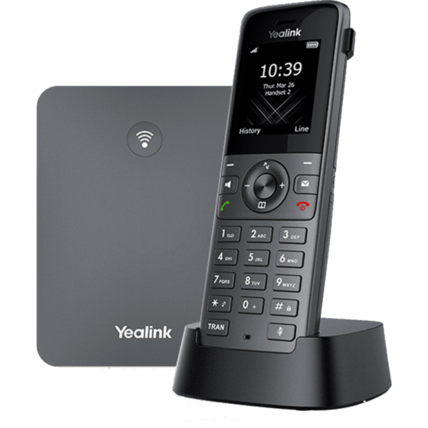 Yealink W73P VoIP-Telefon, schwarz, Basisstation mit Mobilteil