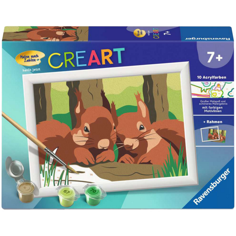 Ravensburger CreArt - Kuschelnde Eichhörnchen Malen