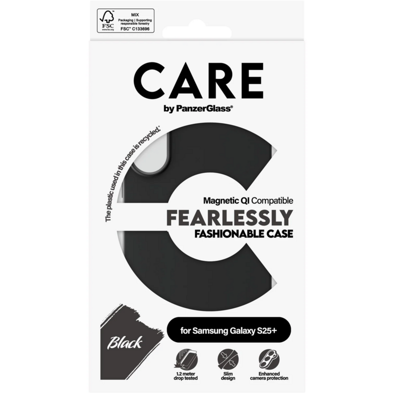 PanzerGlass Fearlessly Fashionable Case Handyhülle, schwarz, Samsung Galaxy