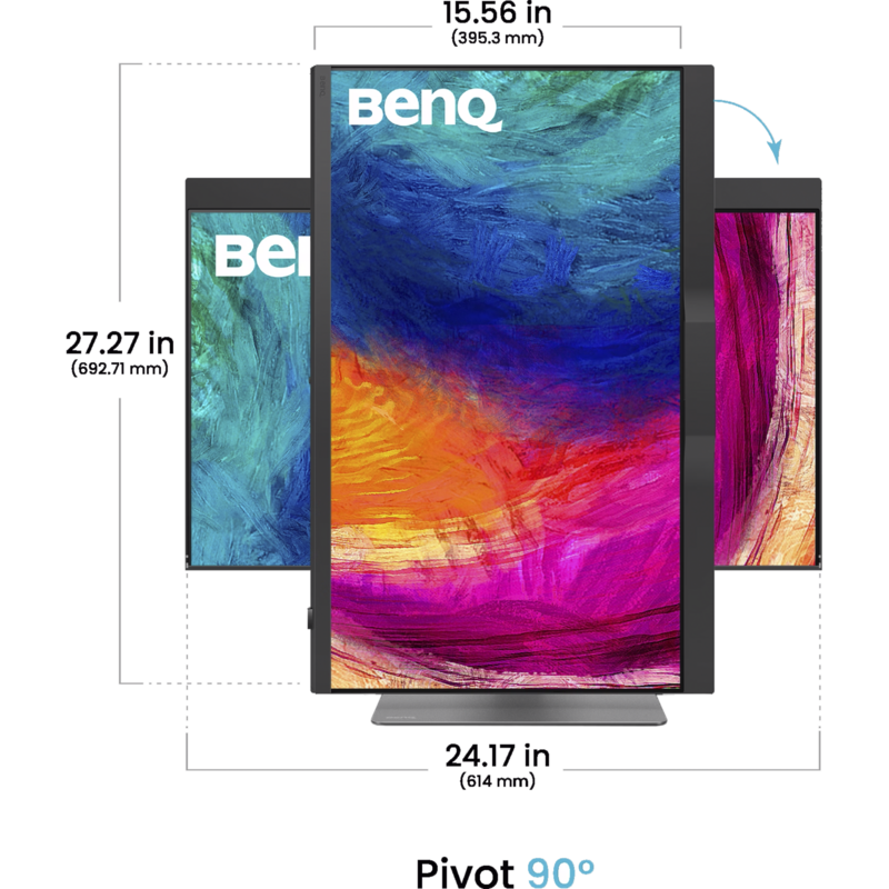 BenQ PD2770U LED-Monitor, schwarz, UltraHD/4K, IPS, HDMI, DP, USB-C, USB-Hub