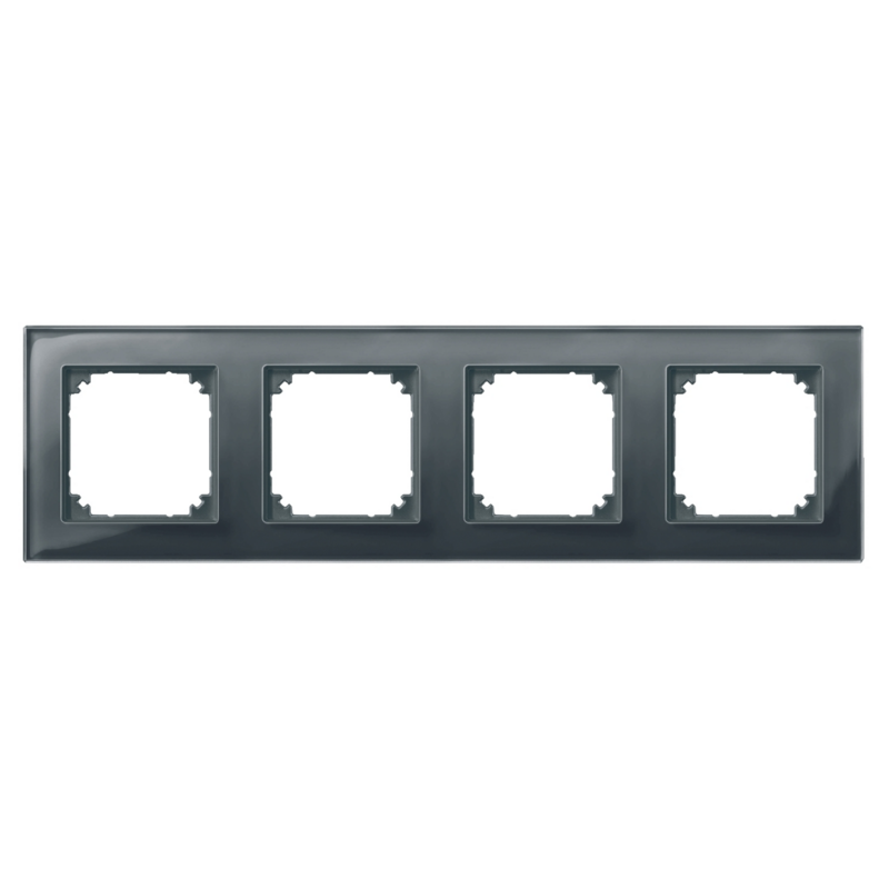 Merten Rahmen Glas vierfach für senkrecht und waagerecht Montage, schwarz