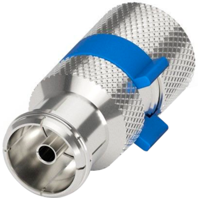 goobay Easy-Installation IEC/Koax-Buchse, silber/blau, 6,5 - 8,0 mm