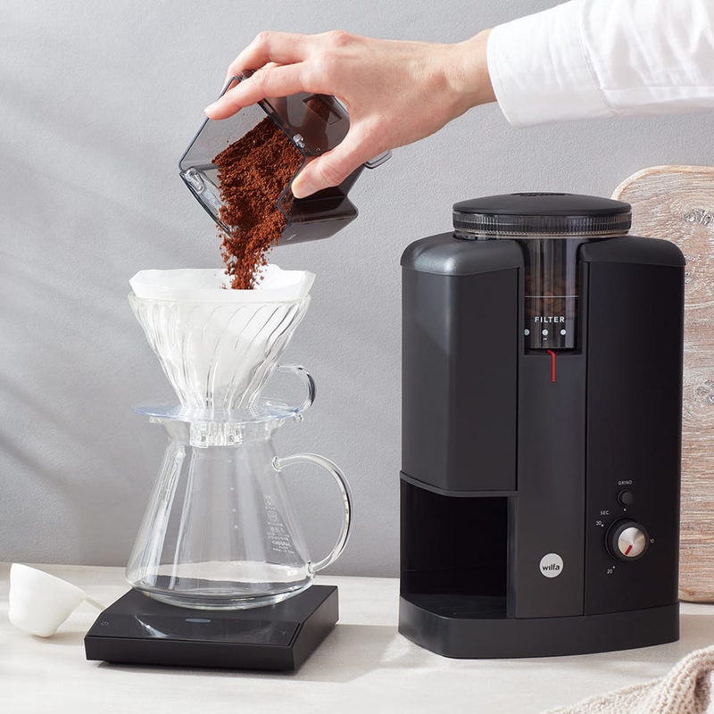 Wilfa Black Aroma Kaffeemühle CGWS-130B, schwarz, 130 Watt, Timer, Gebraucht