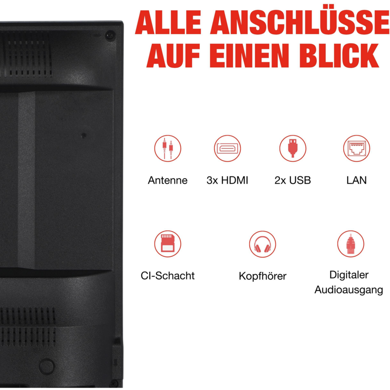 Telefunken D43U790B2CW LED-Fernseher, schwarz, UltraHD/4K, Triple-Tuner