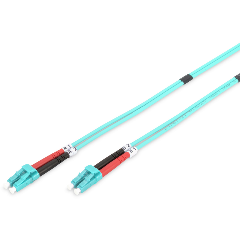 Digitus LWL Patchkabel, Duplex, LC > LC Stecker, Multimode OM3 Kabel, türkis, 7