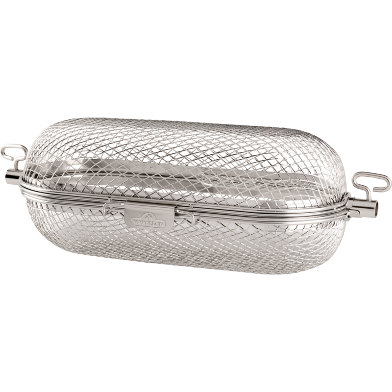 Napoleon Edelstahl Drehspieß-Grillkorb, silber, rund
