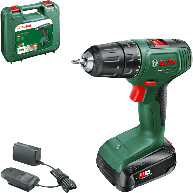 Bosch Heimwerken & Garten Akku-Bohrschrauber EasyDrill 18V-40, grün/schwarz