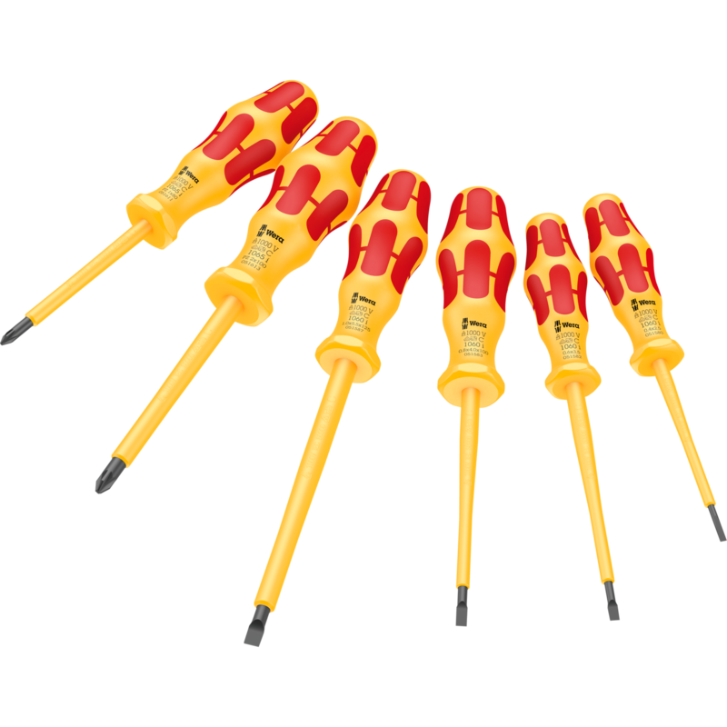 Wera 1060 i/1065 i/6 Schraubendrehersatz Kraftform VDE, gelb/rot, 6-teilig