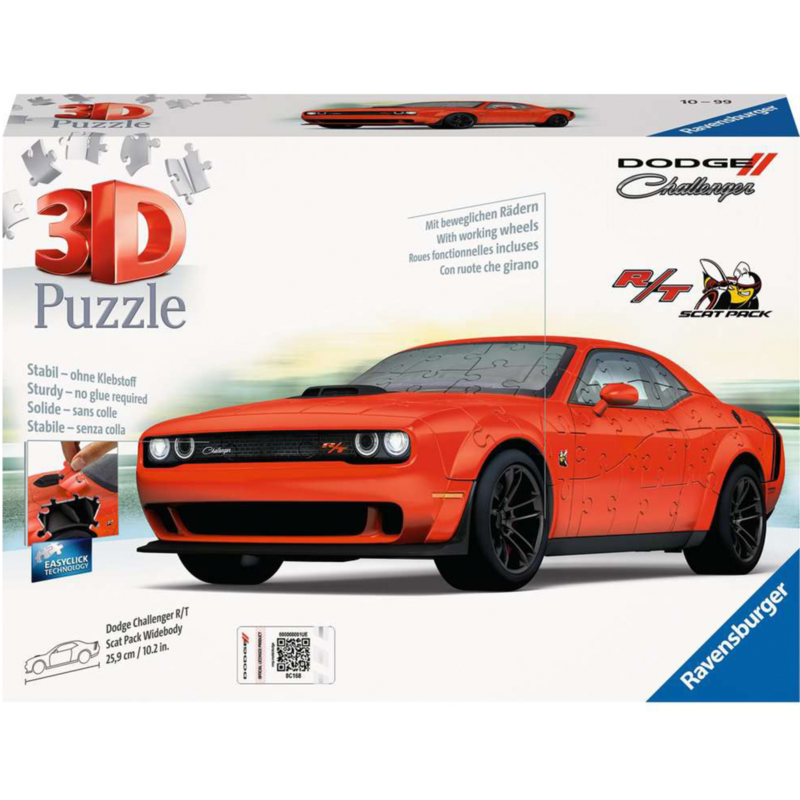 Ravensburger 3D Puzzle Dodge Challenger R/T Scat Pack Widebody, 145 Teile