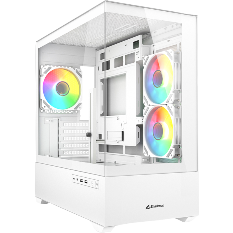 Sharkoon MK6 RGB Tower-Gehäuse, weiß, Tempered Glass x 2