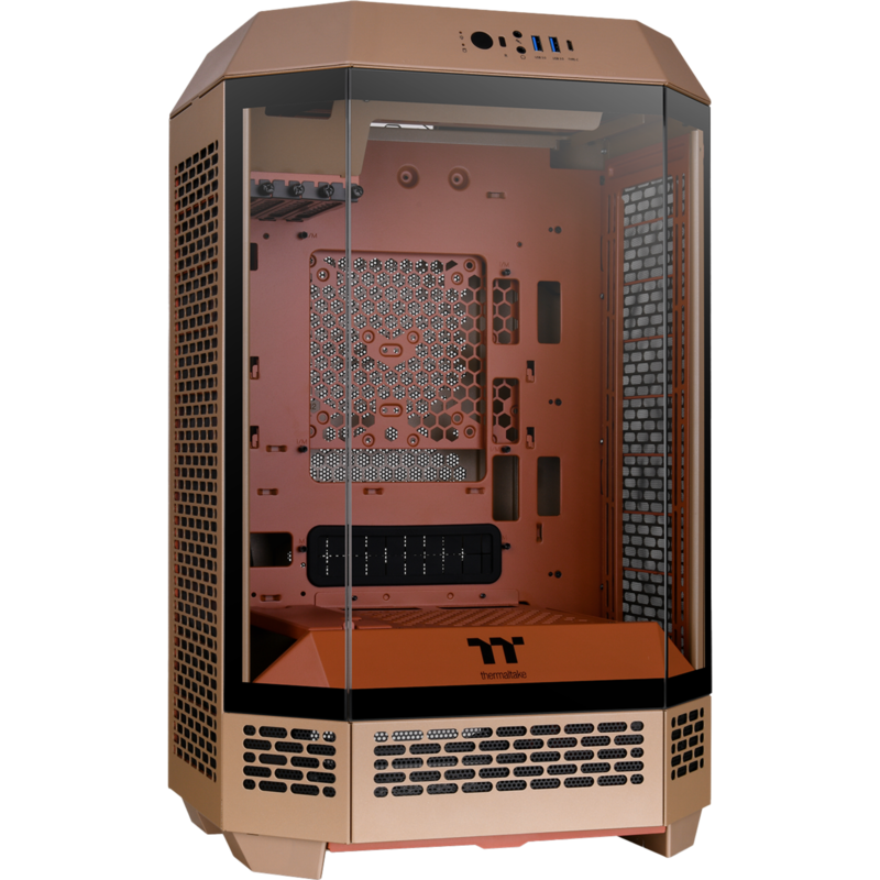 Thermaltake The Tower 300 Tower-Gehäuse, braun, Tempered Glass
