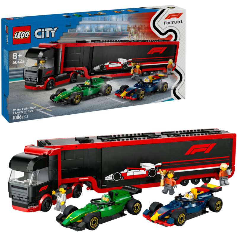 LEGO City F1 Transporter mit RB20 & AMR24 F1 Rennautos Konstruktionsspielzeug