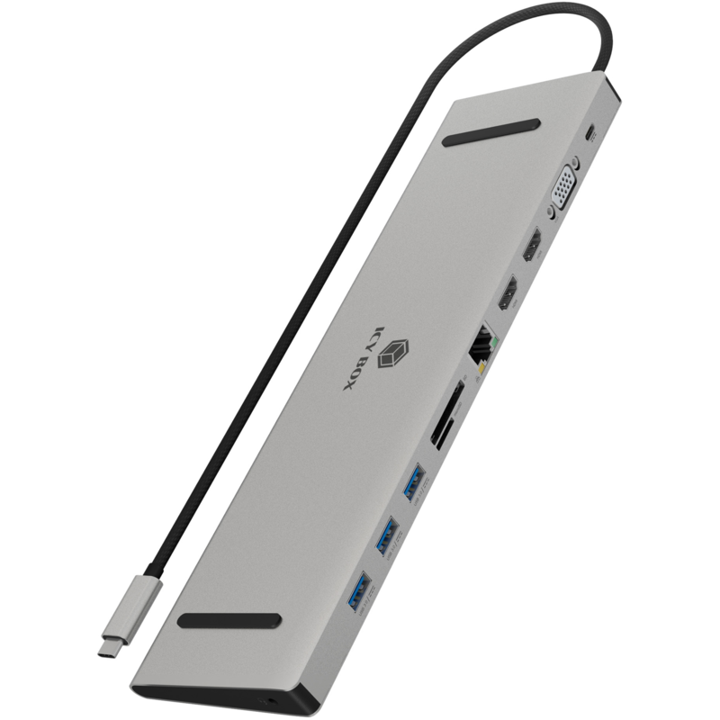 ICY BOX IB-DK2106a-CPD Dockingstation, silber, USB-C PD, HDMI