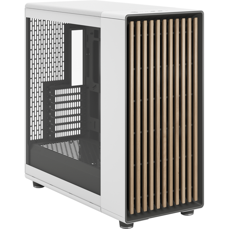 Fractal Design North XL RC Chalk White TG Clear Tower-Gehäuse, weiß/holz