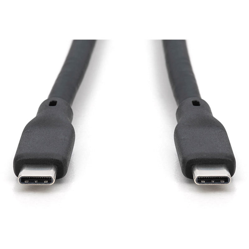 Digitus USB4 Gen 3x2 Silikon-Anschlusskabel USB-C > USB-C Kabel, schwarz, 1