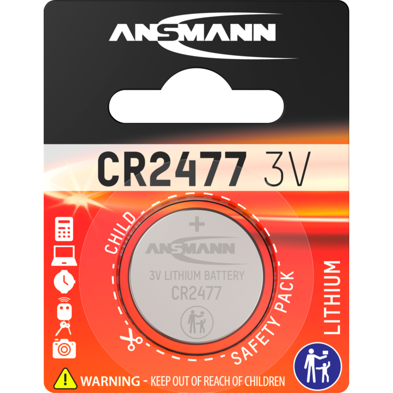 Ansmann Lithium Knopfzelle CR2477 Batterie, 1 Stück