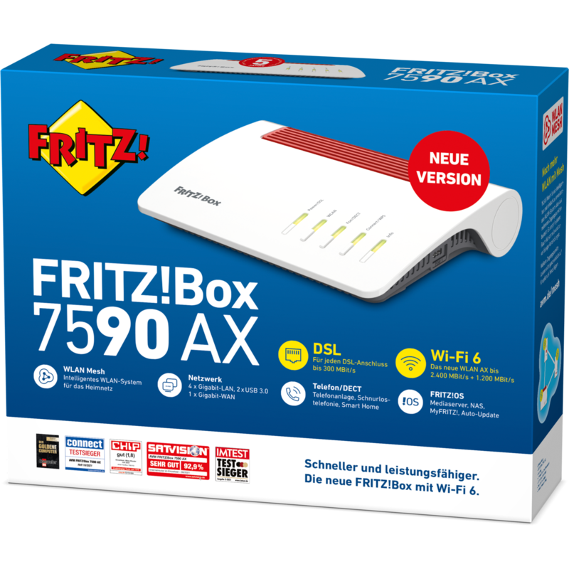 FRITZ! Box 7590 AX Version 2 Mesh Router, Gebraucht